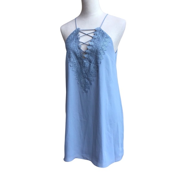 Wayf Dusty Blue Slip Dress Size Small New - Picture 6 of 12